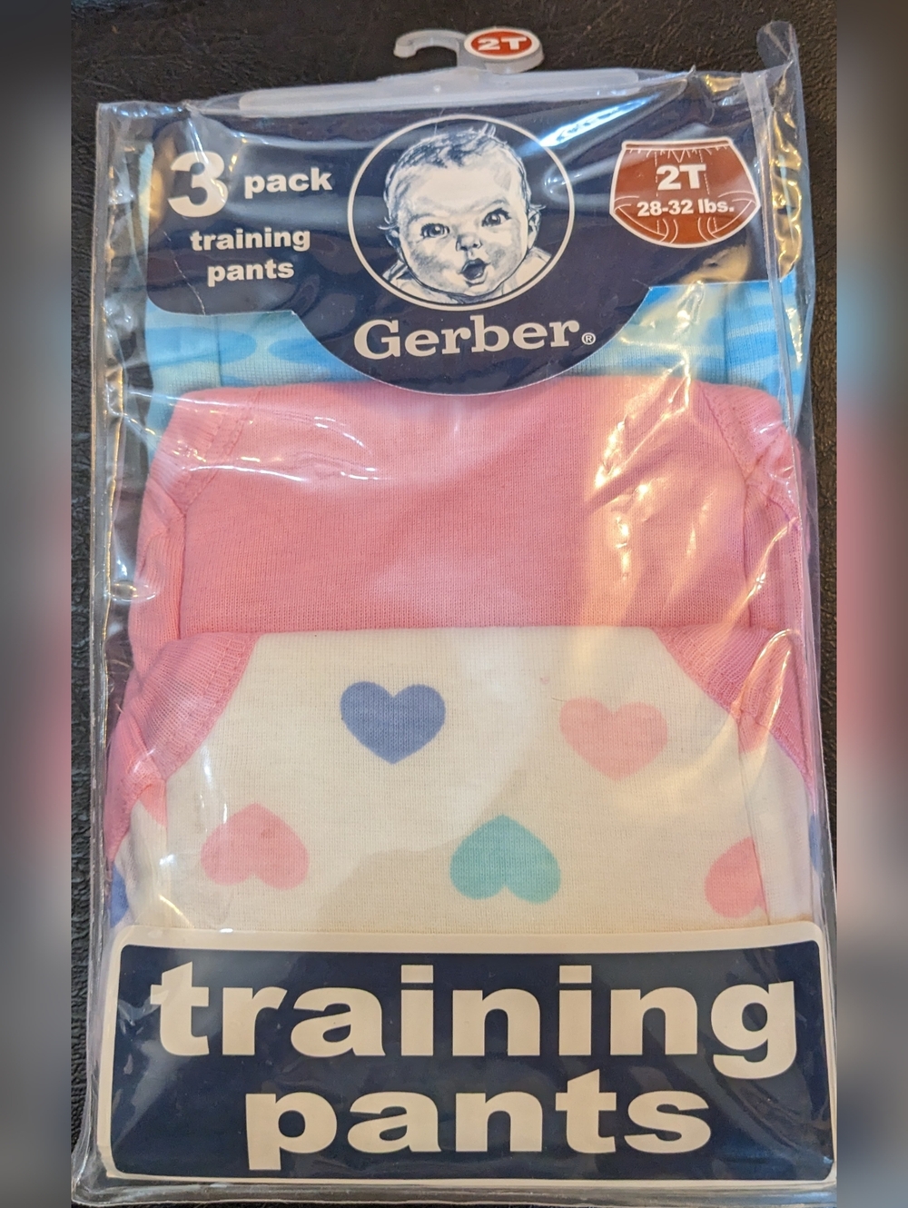 NWT Gerber 3 Pack Training Pants Girls 2T Potty Training Underwear Hearts T18MIS